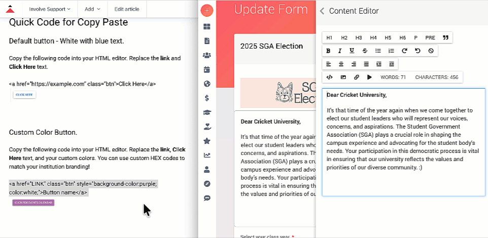 Clickable Buttons Webinar - November 2025 – Involve Support Resource Portal